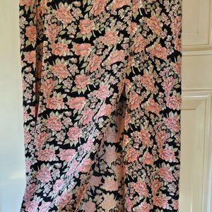 American Eagle Vintage Floral Print High Waisted Midi Skirt